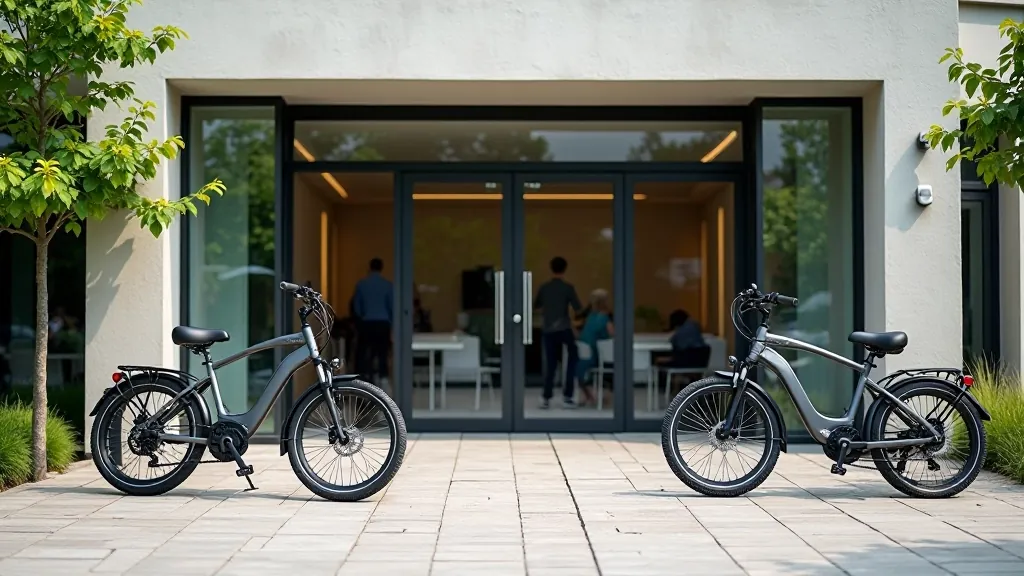 Siguldas nomas stacija no ārpuses, skaista ēka ar e-velosipēdiem